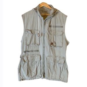 Vintage Banana Republic Safari Travel Clothing khaki vest Size Large